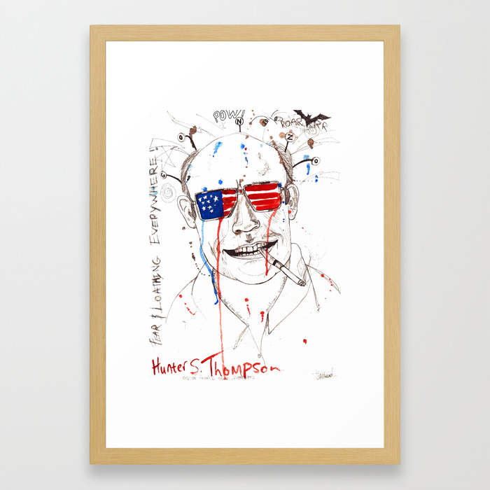 Hunter S Thompson Framed Art Print By Maximezech Society6
