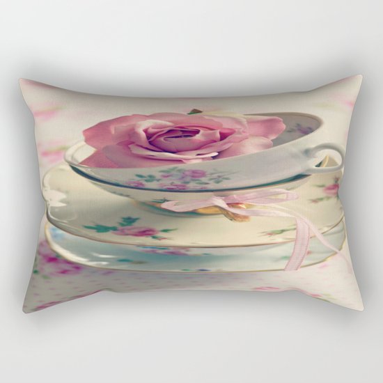 Vintage Tea Cups Rectangular Pillow