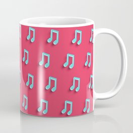 Beamed eighth note symbol, Red  Coffee Mug