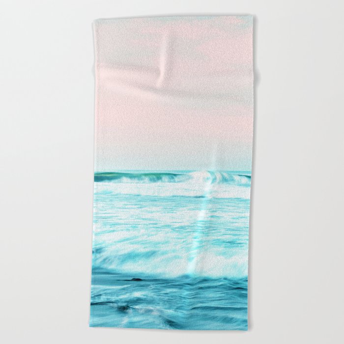 Sun. Sand. Sea Tropical Nature Ocean Landscape Travel Photography Summer Pastel Blush Graphic Beach Towel by 83 Oranges by Uma Gokhale Society6
