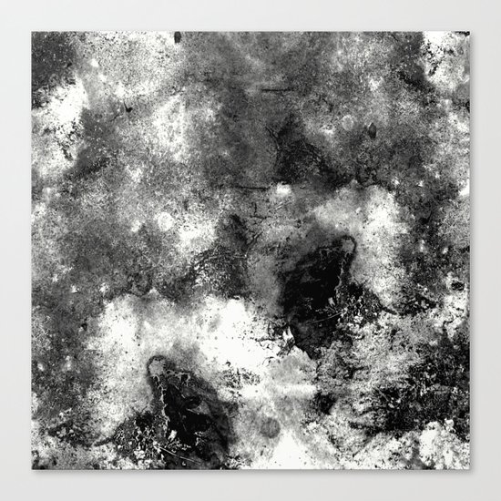 Deja Vu - Black and white, textured painting Canvas Print