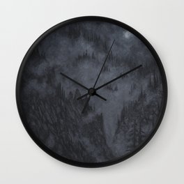 Lucas Allen Cook "Moonlit Fog" Wall Clock