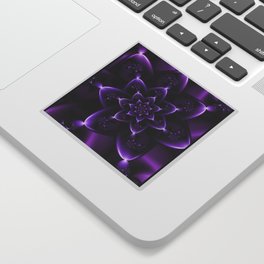 Purple Fractal Rose Sticker