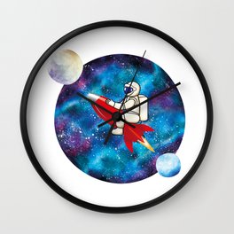 Astronaut and rocket Wall Clock