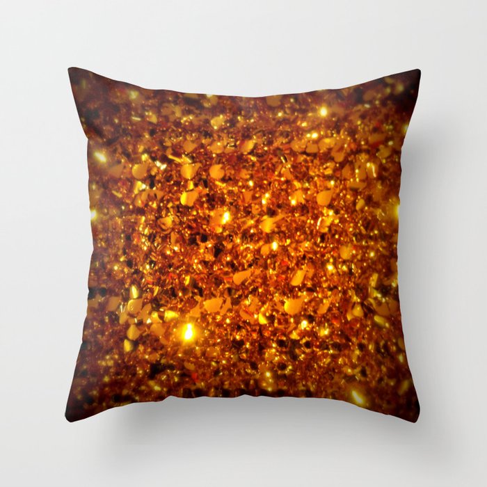 Copper Sparkle Throw Pillow