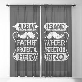 Husband Father Protector Hero Father's Day Sheer Curtain
