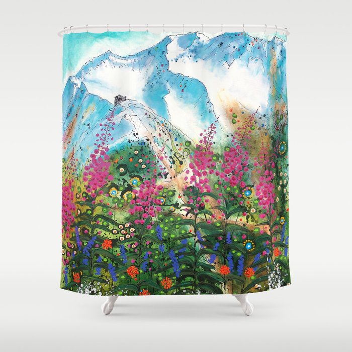 Alyeska Best of Both Wildflower Winter Shower Curtain