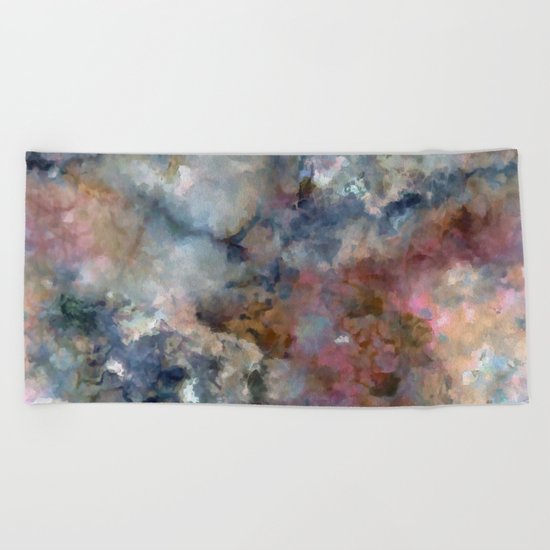 Colorful watercolor nebula onyx Beach Towel
