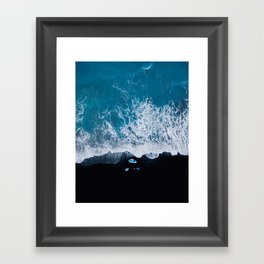 Minimalist Waves On A Beach In Iceland Framed Art Print