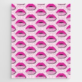 Eighties All Pop Lips Monochrome Pink Jigsaw Puzzle