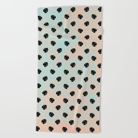 Mini Monstera Theme Beach Towel
