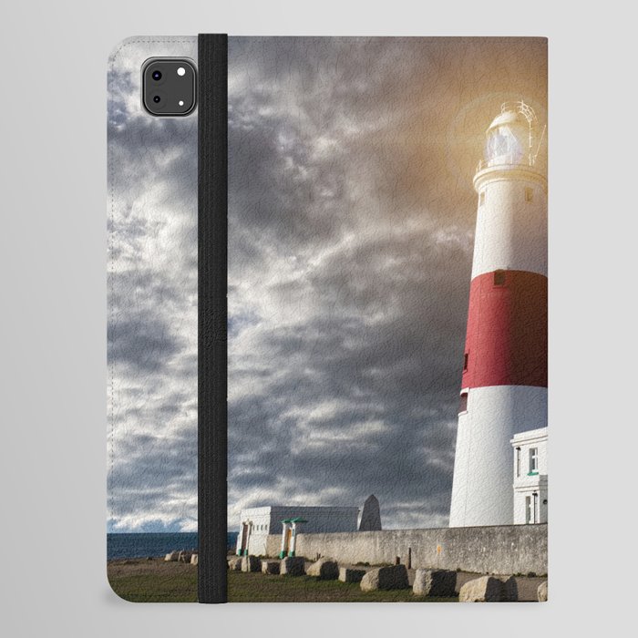 Portland Bill Lighthouse with stormy Skys iPad Folio Case