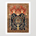 Kashan Poshti  Antique Central Persian Rug Print Kunstdrucke