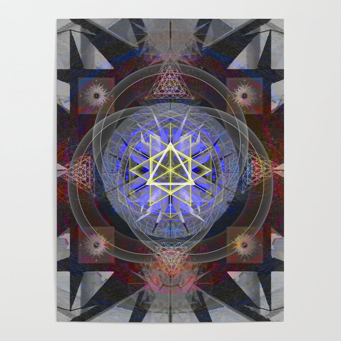 Cosmic Pulse Mandala Sacred Geometry Ancient Vision Print Poster