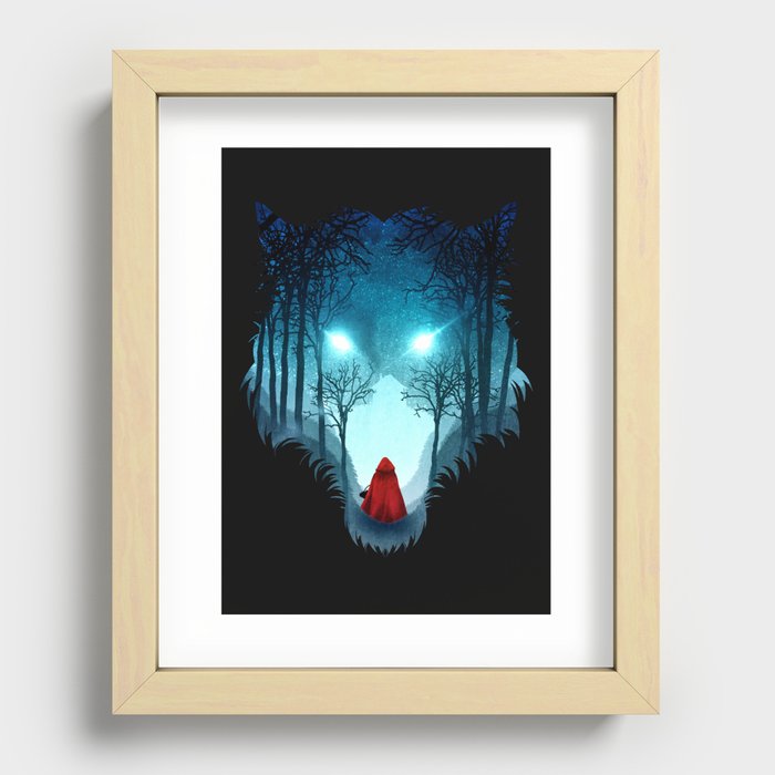Big Bad Wolf (dark version) Recessed Framed Print