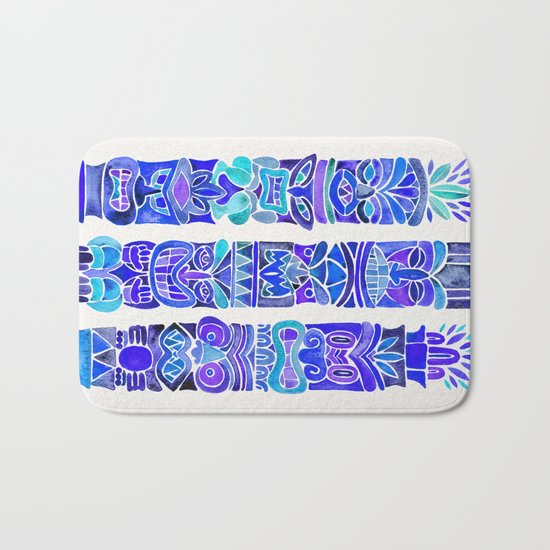 Tiki Totems – Indigo Palette Bath Mat