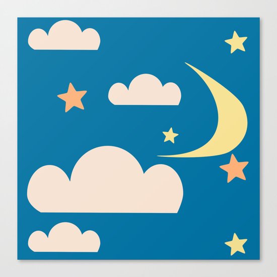 Moon light blue Canvas Print