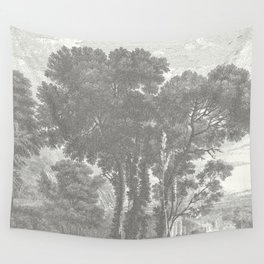 Beaux Arbres (Beautiful Trees), Warm Gray on Vanilla Snow Wall Tapestry