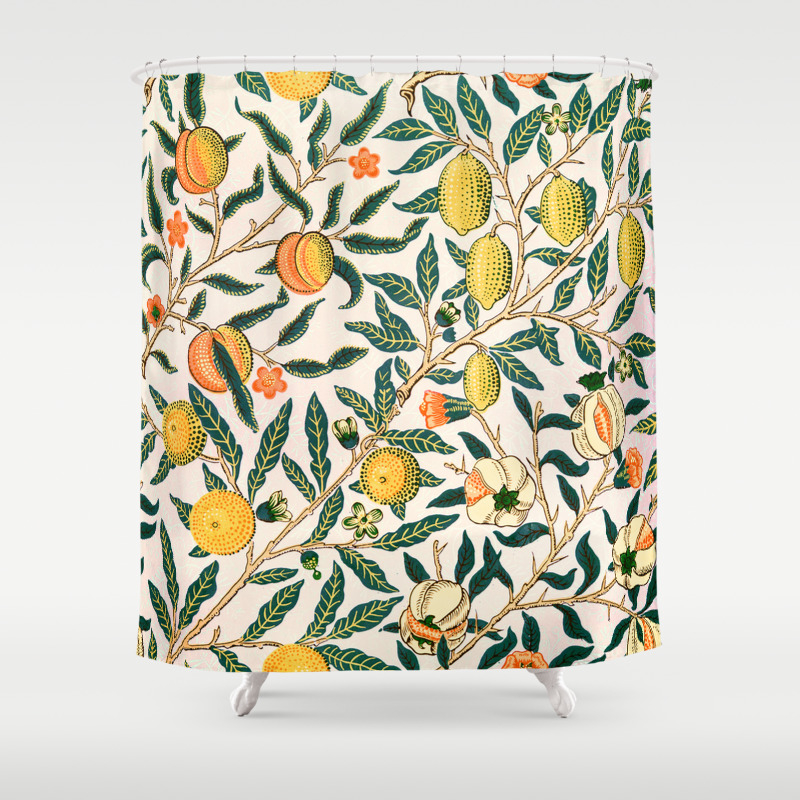 Lemon Tree Pattern Vintage William, Lemon Print Shower Curtain