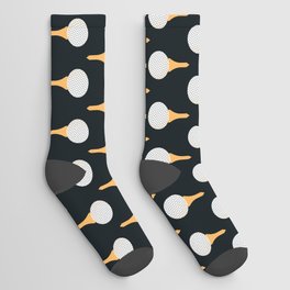 Golf Ball & Tee Pattern (Black) Socks