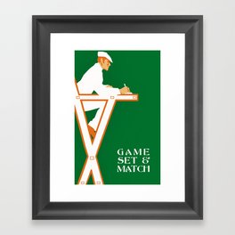 Game set and match retro tennis referee Framed Art Print