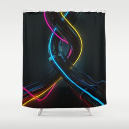 Abstract composition of Wires. Connection Shower Curtain