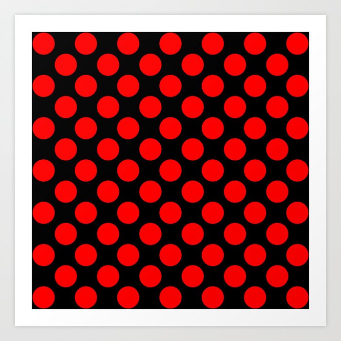 Purely Red - polka 1 Art Print
