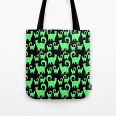 Green Snobby Cats Tote Bag