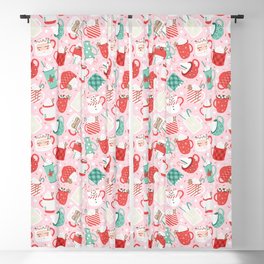 Christmas Cocoa Pink Blackout Curtain