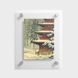 Saishoin Pagoda Temple in Snow Hirosaki Hasui Kawase Floating Acrylic Print