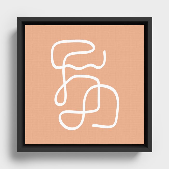 Abstract Line #4 \\ Terracotta Framed Canvas