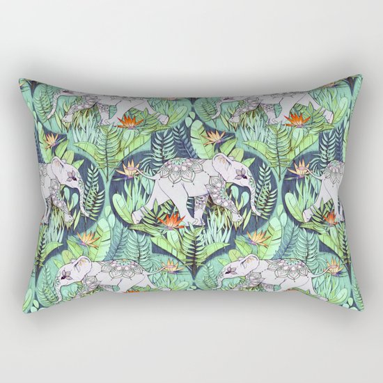 Little Elephant on a Jungle Adventure - faded vintage version Rectangular Pillow