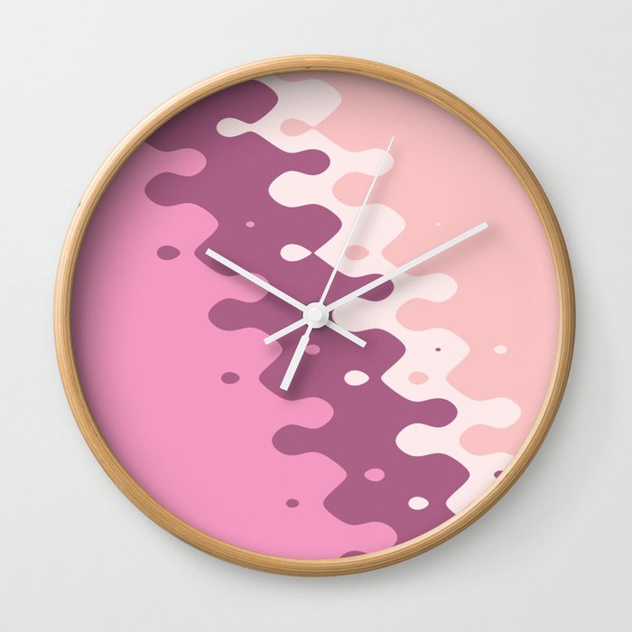 Shades of pink curves Wall Clock
