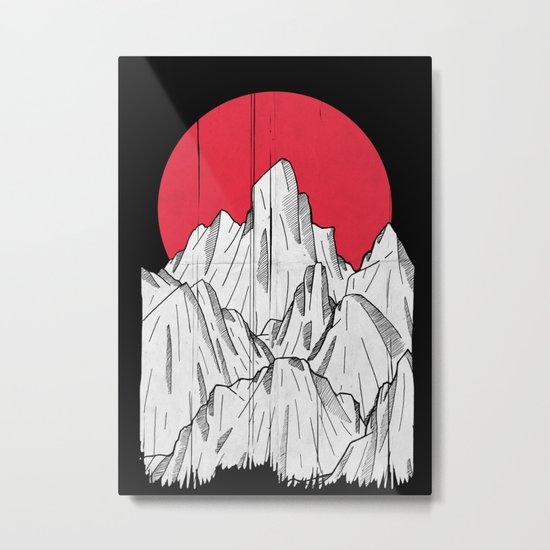 The red sun and the mountains Metal Print