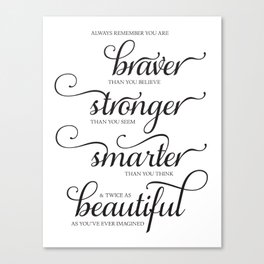 Always Remember - Printable art wall decor, Inspirational quote Canvas Print
