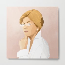 Elizabeth Warren Metal Print | Portrait, Graphicdesign, Warren, Illustration, Digital, Elizabeth, Polictics, Elizabethwarren, Democrat, Senator 
