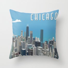 Chicago Cityscape Throw Pillow