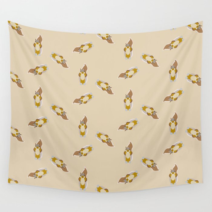 Squirrel Pattern Wall Tapestry