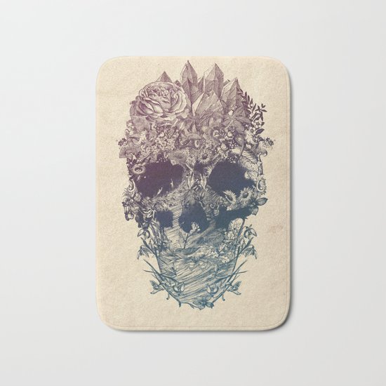Skull Floral Bath Mat
