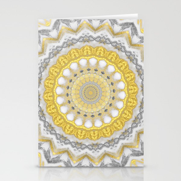 Bohemian Silver Gold Mandala Stationery Cards