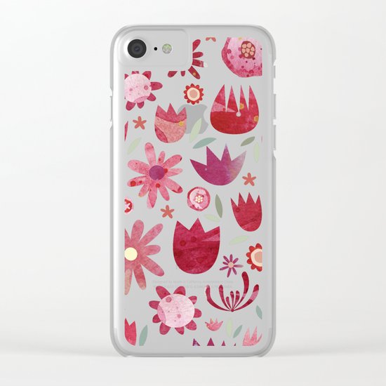 Summer Flowers Clear iPhone Case