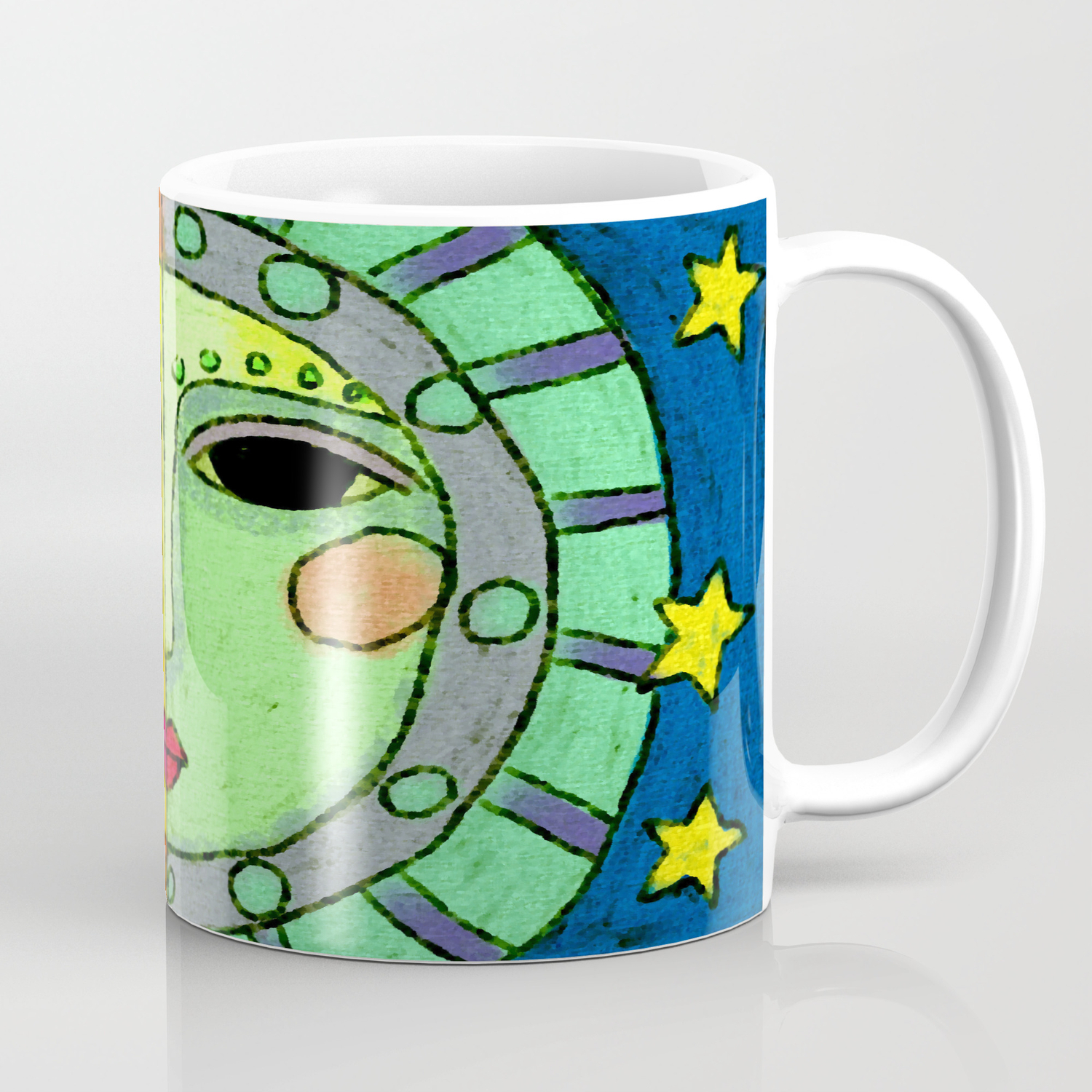 Moon And Sun Abstract Digital Painting Coffee Mug By Jackieludtke