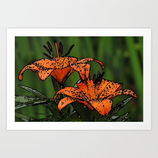 Cartoon Lillies Art Print