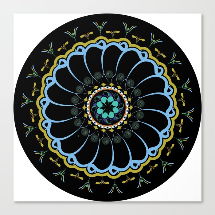 Intricate Eyes Mandala Canvas Print