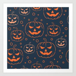Pumpkin Halloween Background Art Print