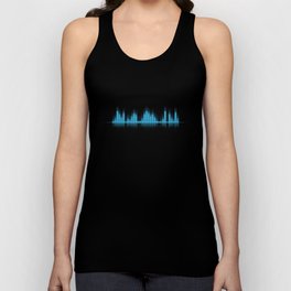 Cool Blue Graphic Equalizer Music on black Tank Top