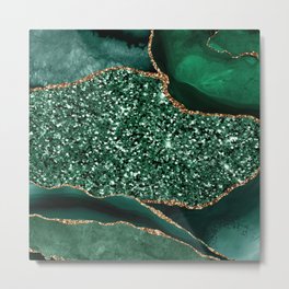 Agate Glitter Ocean Texture 13 Metal Print
