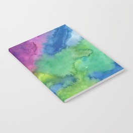 Bright Rainbow Watercolor Abstract Notebook