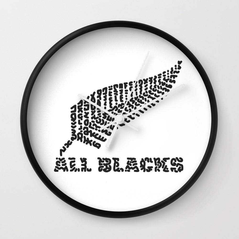All Blacks Rugby Team New Zealand Wall Clock By Carolinebessieres64 Society6