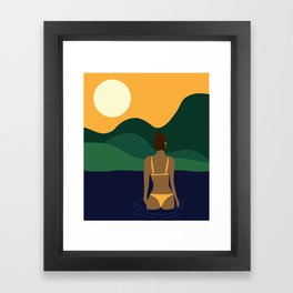 Sunset Lake Framed Art Print